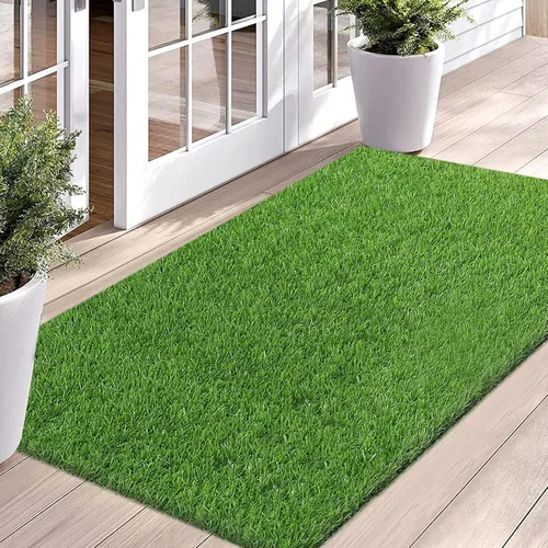 Vista 12 de Bsmathom Alfombra de césped artificial, interior/exterior, césped artificial para patio, balcón y jardín, 2 x 6 pies