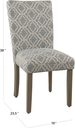 Vista 3 de HomePop Parsons - Silla de comedor, color gris (juego de 2)