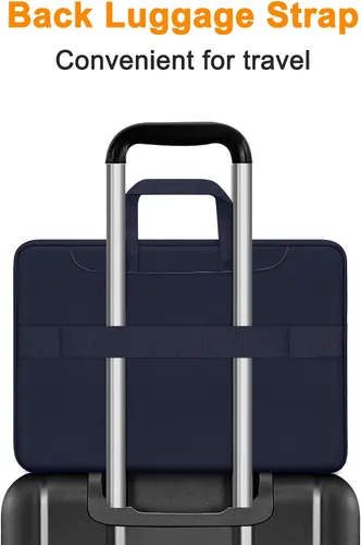 Vista 6 de MOSISO 360 Protective Laptop Bag, Computer Bags, Laptop Messenger Bag with Trolley Sleeve&Pockets