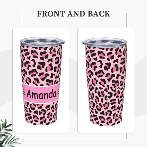 Vista 2 de Vaso con nombre y foto personalizable, regalos para hombres y mujeres, taza de viaje aislada de acero inoxidable de 20 onzas, vasos personalizados