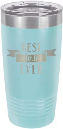 Vista 10 de Vaso con pajita para beber Best Dad Ever-D de 20 onzas Taza de viaje grabada con láser Comparar con Yeti Rambler Idea de regalo para el día