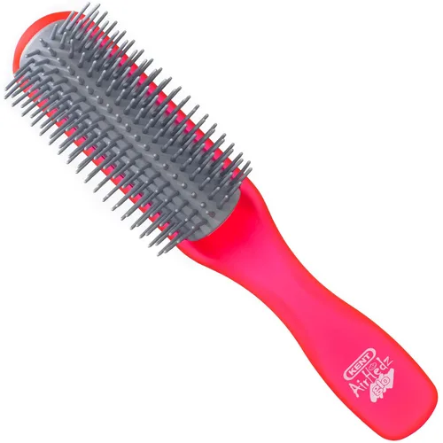 Vista 9 de Kent AHGLO01 Airhedz Glo Blue Cepillo de pelo desenredante estrecho medio redondo – 9 filas iónico antiestático no rayado largo cerdas de nailon