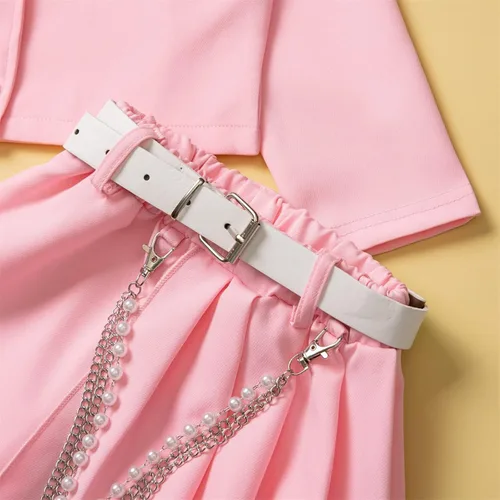 Vista 7 de Trajes de dos piezas para niñas pequeñas para otoño e invierno, camisa de manga larga de algodón sólido, 4 meses, niña