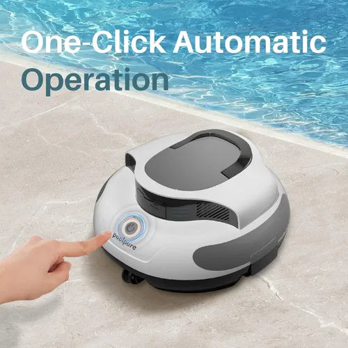 Vista 8 de POOLPURE Limpiador robótico inalámbrico para piscinas: motores duales de 35 W, tiempo de funcionamiento de 110 minutos, para piscinas sobre