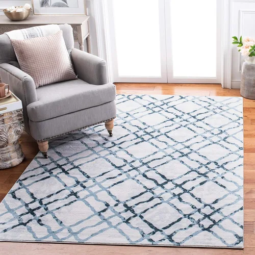 Vista 14 de MARTHA STEWART x Safavieh MSR0957G - Alfombra enrejada que no desprende pelusa para sala de estar, comedor y dormitorio, 5 pies 3 pulgadas x 7 pies