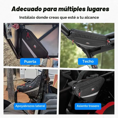 Vista 8 de Bolsa de almacenamiento triangular para barra de protección KEMIMOTO UTV, bolsa universal resistente al agua para techo/puerta/reposabrazos lateral