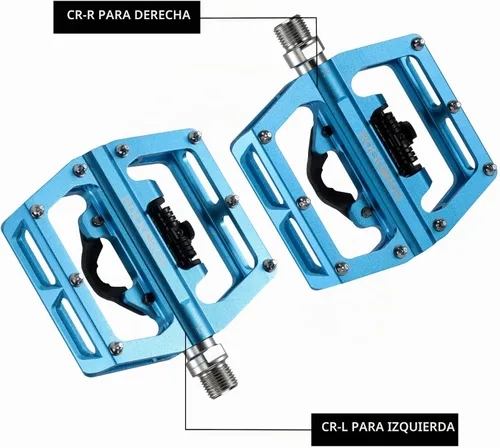 Vista 5 de ROCKBROS Pedales de bicicleta de montaña MTB compatibles con SPD bicicleta de montaña de doble función sellada sin clipless de aluminio plataforma