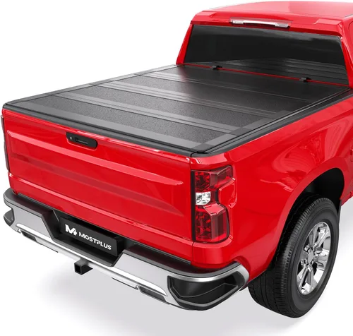 Vista 13 de MOSTPLUS - Funda rígida de triple pliegue para tonneau de camioneta en la parte superior, compatible con Chevy Colorado GMC Canyon 2015 2016 2017