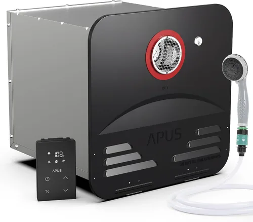 Vista 12 de APUS - Calentador de agua sin tanque para RV, propano, 68,000 BTU, puerta Blanco