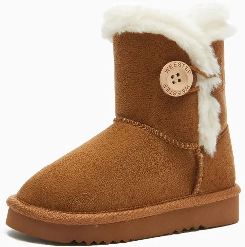 Vista 2 de Weestep Botas de nieve ligeras para invierno, botón de madera, piel de oveja