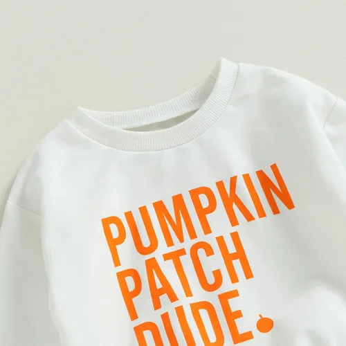 Vista 39 de Karwuiio Conjunto de disfraz de Halloween para bebé, sudadera de manga larga y pantalones para otoño