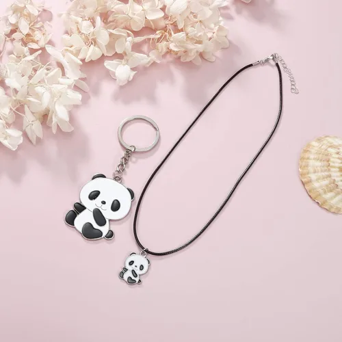 Vista 2 de Collar de panda, precioso panda llavero panda pulsera panda joyería