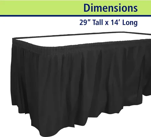 Vista 2 de Mantel de plástico negro rectangular de 29 pulgadas x 14 pulgadas para fiesta