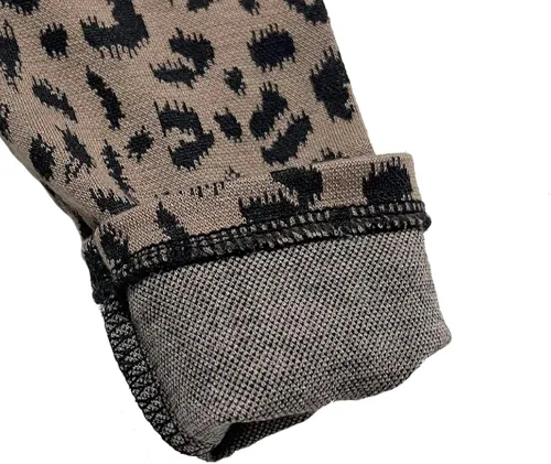 Vista 5 de Pantalones de algodón con estampado de leopardo para bebé, overol de manga larga con volantes blancos con diadema para bebé y mamá