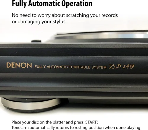 Vista 3 de Denon DP-29F - Tocadiscos totalmente automático, tocadiscos analógicos con ecualizador de teléfono RIAA integrado, diseño único de brazo de tono