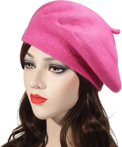 Vista 155 de ZLYC - Boina francesa de lana unicolor para mujeres y niñas