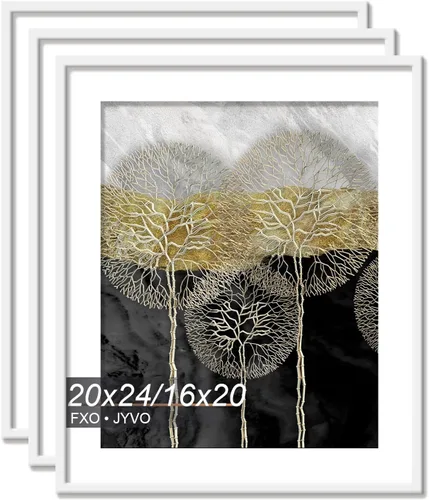 Vista 115 de Fxojyvo Marco de Fotos de 4x6, Muestra Foto de 3.5x5 con Paspartú o 4 x 6 Sin Paspartú, Liviano y de Alta Transparencia Marco de 4 por 6 para Pared