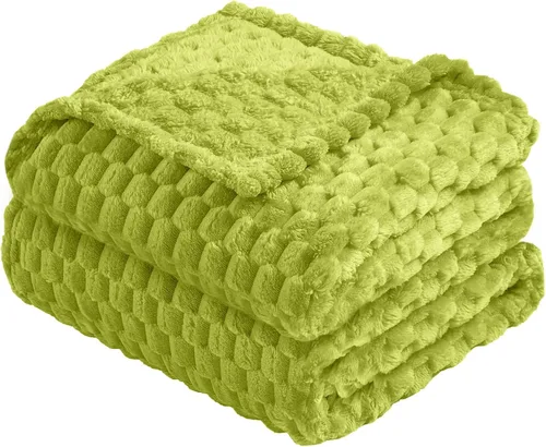 Vista 12 de Vessia - Manta de forro polar de franela (50x70 pulgadas), manta 3D de jacquard negra, esponjosa y cálida para sofá, sillón, cama, silla, 300GSM