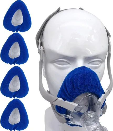 Vista 6 de Paquete de 4 mascarillas F20 CPAP compatibles con mascarilla facial completa F20 de tamaño pequeño, suave y transpirable, reduce el rendimiento