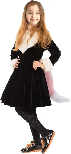 Vista 5 de Cola de zorro, cola de zorro de piel sintética, disfraz de Halloween Cosplay ajustable de cola de zorro peluda para adultos, niños, fiesta