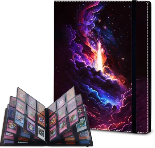 Vista 30 de Carpeta de tarjetas – Carpeta de 9 bolsillos para tarjetas intercambiables, carpeta de cuero de 360 bolsillos de carga lateral para MTG, TCG Bandera