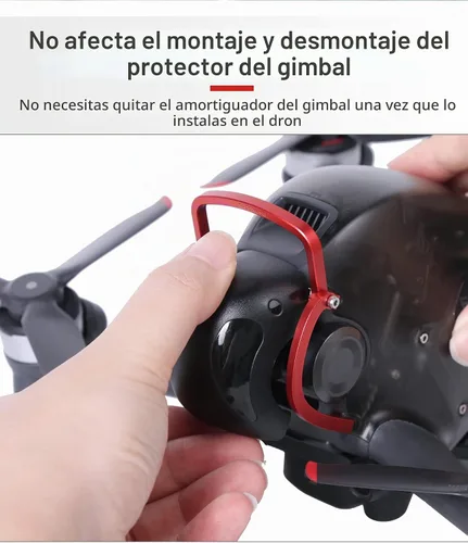 Vista 6 de FPV Drone Gimbal Bumper para DJI FPV Drone PTZ Protect Bar Cámara de aleación de aluminio Anti-colisión (negro)