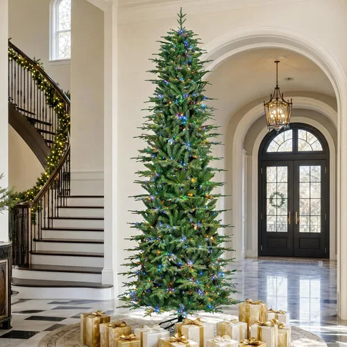 Vista 37 de Glitzhome Árbol de Navidad preiluminado, abeto artificial realista de 7.5 pies con 1,668 puntas y 680 luces centelleantes C3, 10 funciones de Aspen