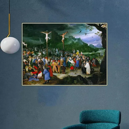 Vista 5 de Impresiones en lienzo Arte de la pared Bruegel Pieter - Crucifixión Cruz Lienzo Imagen de arte de pared para sala de estar Decoración del hogar