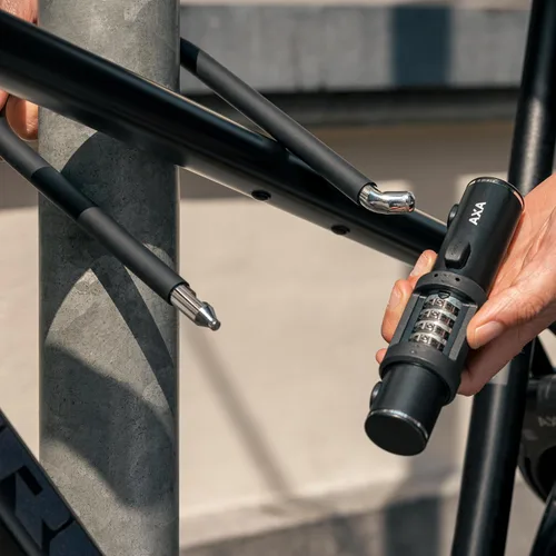 Vista 3 de Candado Combo AXA 8 para Bicicletas con U-Lock, Seguridad Antirrobo con Código de Combinación Reiniciable de 4 Dígitos, Acero Endurecido de 12mm