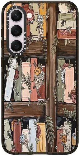 Vista 209 de CASETiFY Funda de impacto para Galaxy S22+ - Adhesivo Aries Moross, color negro transparente