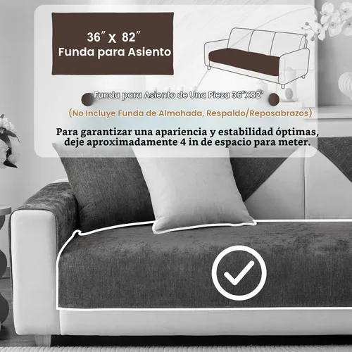 Vista 2 de Funda de felpilla suave, antideslizante, lavable para sofá modular de 3 cojines, funda para sofá de 3 cojines, funda para sofá con diseño afilado