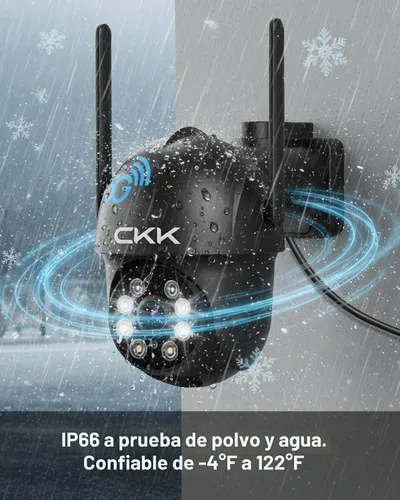 Vista 8 de CKK Poder con cable al aire libre de la cámara de seguridad 2K, cámaras Paquete de 4
