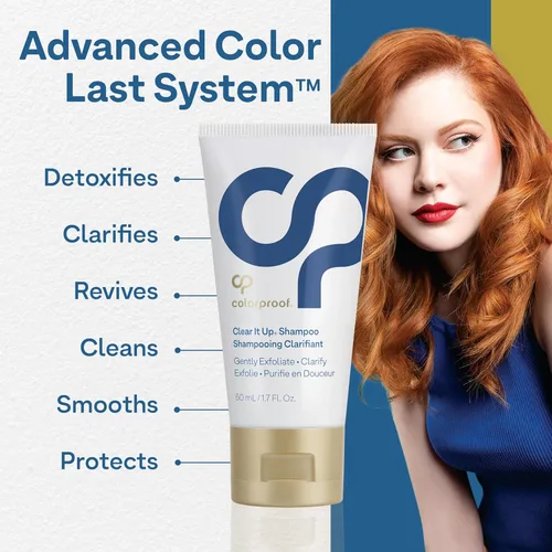 Vista 7 de Colorproof Clear It Up - Champú aclarante de 1.7 onzas líquidas, champú de tamaño de viaje para cabello teñido con aroma a coco y hierba de limón