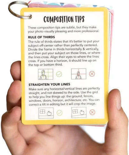 Vista 3 de Consejos de fotografía: tarjetas de composición e iluminación Tarjetas de referencia rápida de tamaño bolsillo para principiantes Snap Happy Mom