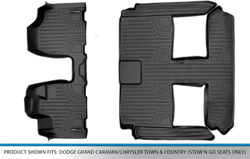 Vista 5 de MAXLINER - Juego de alfombrillas de 3 filas para Chrysler Town & Country 2008-2016