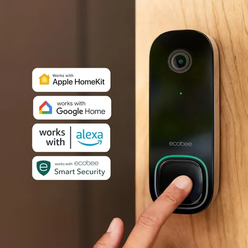 Vista 4 de ecobee Paquete de Seguridad con Cámara de Timbre Inteligente (Cableado) + SmartSensor para Puertas y Ventanas (Paquete de 2)