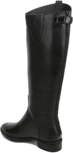 Vista 4 de YDN Botas planas elegantes hasta la rodilla para mujer, puntera cerrada, cremalleras traseras, tacones bajos, botas de equitación, zapatos