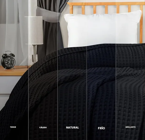 Vista 6 de Utopia Bedding Manta de gofre 100% algodón, tamaño individual, color negro, 90 x 72 pulgadas