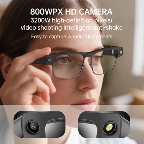 Vista 5 de Lentes inteligentes Bluetooth con cámara HD, grabación de video 1080P, voz AI, chatgpt, audio de oído abierto, música, llamadas, micrófono ANC