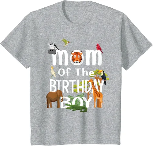 Vista 55 de Camiseta de fiesta de animales con temática de zoológico para niño de cumpleaños, Negro