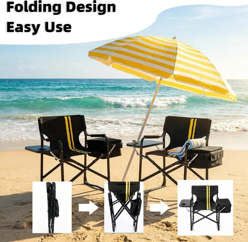 Vista 5 de Black Light Weight Camping Directors Chair for Camping