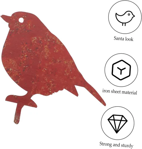 Vista 4 de Yardwe Tarjeta de pájaro de hojalata decorativa hoja de hierro el pájaro