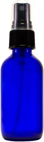 Vista 2 de GreenHealth Botellas atomizadoras de cobalto de 2 onzas (paquete de 4) botella de aceite esencial de vidrio atomizador de pulverizador fino