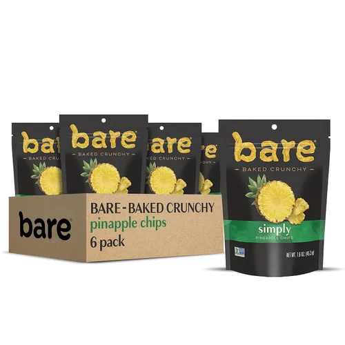 Vista 15 de Bare Chips de coco crujientes al horno desnudo, tostadas, 3 veces bolsas compartidas (6 pack)