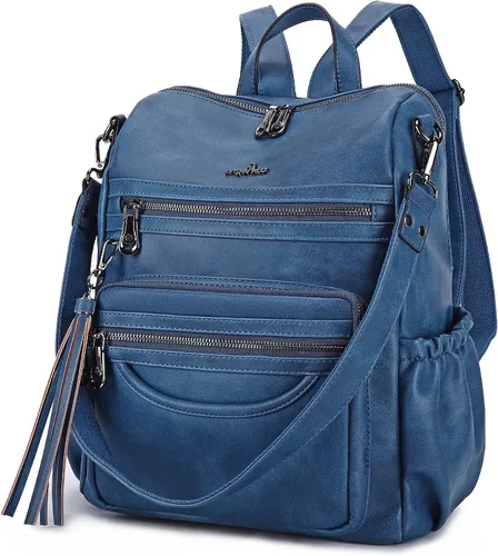 Vista 29 de Bolsos mochila monedero de piel sintética para mujer, bolsas con zíper, mochilas de hombro casuales