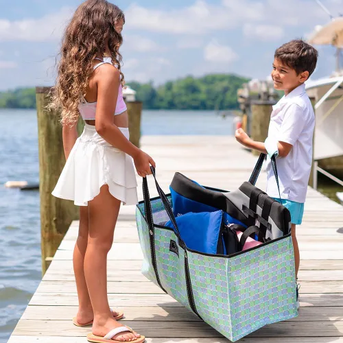 Vista 13 de SCOUT Errand Boy - Bolso utilitario extra grande y ligero con cremallera separable, plegable para comestibles y mercado o playa