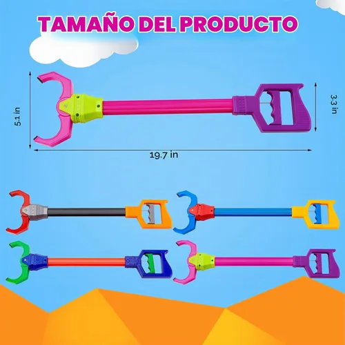 Vista 2 de Lewtemi - Juguete interactivo de garra para niños, 4 piezas, 18 pulgadas, multicolor