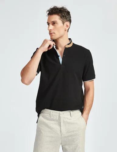Vista 4 de GAVIN BLEU Polo de manga corta con cuello en V para hombre