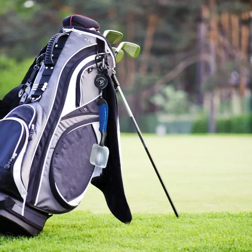 Vista 8 de Cepillo retráctil para palos de golf Cepillo doble de gran tamaño, agarre ergonómico, limpiador de ranuras retráctil y cordón