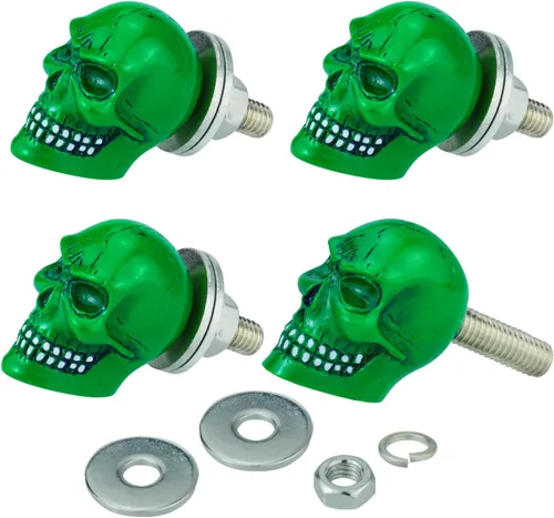 Vista 9 de Kit de tornillos de matrícula de calavera para motocicleta, tornillos de marco de etiqueta de automóvil, tuercas de montaje de repuesto para camión